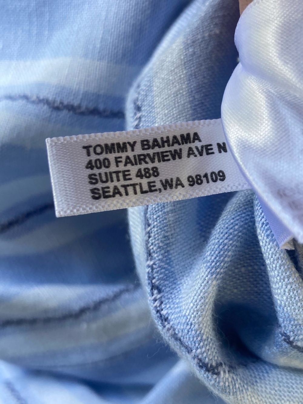Tommy Bahama Striped Blue & White Wide-Leg High Waist Linen Summer Pants - Picture 7 of 10